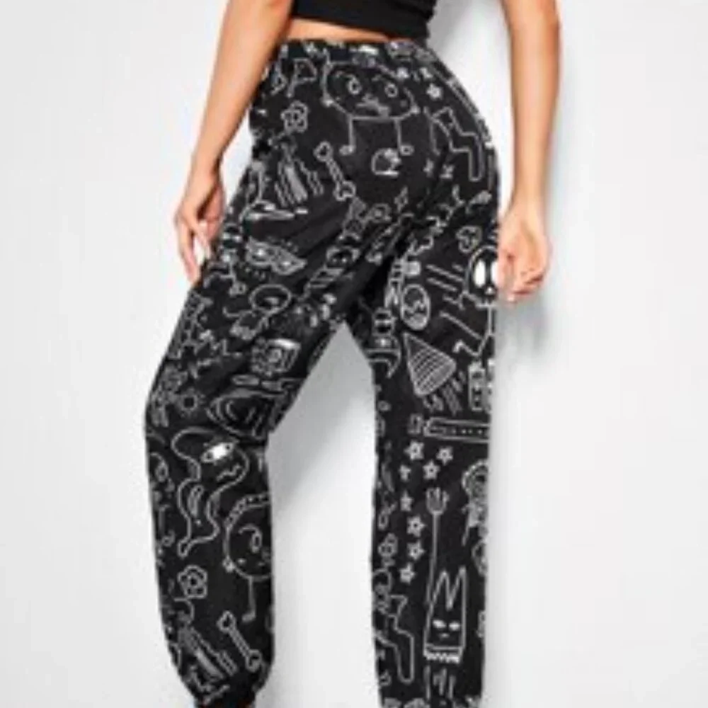 Shein Unity Allover Cartoon Graphic Wind Pants